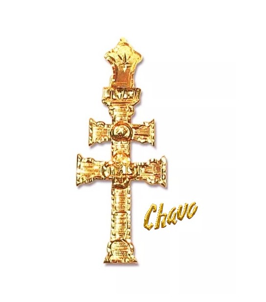 Cruz de Caravaca de oro 6RGruesa