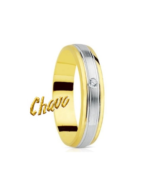 anillo de boda 4,5mm bicolor