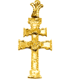 Cruz en relieve de oro