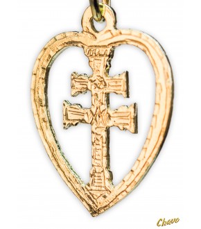 Cruz de Caravaca corazón oro G